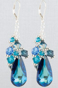 Teardrop Cluster Earrings in Ice