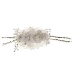 White Decorative Crystal Rose Fascinator