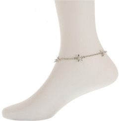 Neoglory Beautiful Crystal Flower Anklet Silver/Gold Plated Gift/Party Ank09