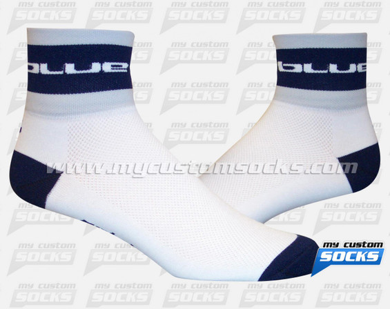 Custom Socks: Blue Competition Cycles Gray