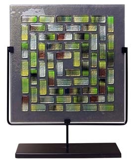 Decorative Square Mosaic Glass Panel 17 inch