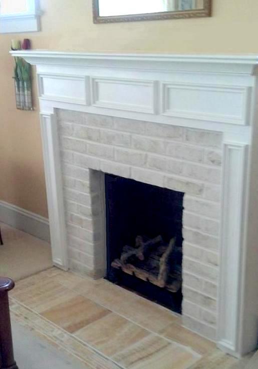 Fireplace Mantel Painted White | Remodel