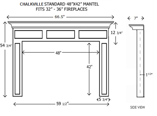 Wood Mantels For Fireplaces Standard Size Chalkville