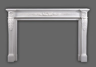 The elegant Auguste marble mantel has Louis XVI Styling