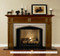 This limestone surround can be used by itself, or with a wood mantel for a custom look. Compton Wood Mantel shown here