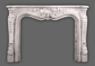 Louis VX styling in beautiful Carrara Marble.  Reproduction Antique Marble Mantels.
