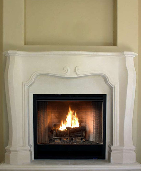 French stone fireplace mantel - Paris - Modern Purchase the lightweight Paris stone fireplace mantel surround with some Modern and French design elements
