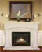 This fireplace mantel field adjusts to fit a variety of fireplace sizes