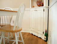 Bead Board with Large Chair Rail and Quarter Round Shoe Molding - Painted White