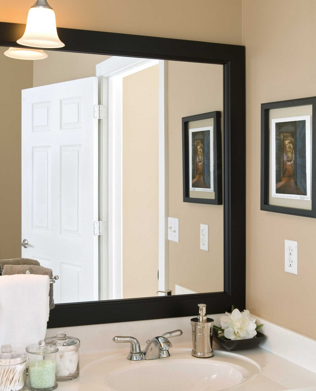 framed bathroom mirrors