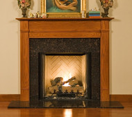 A traditional fireplace mantel - good for tight spaces