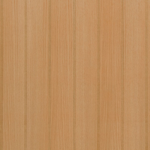 Detail image of beaded oak paneling - Red Oak Veneer - Unfinished - 4" bead pattern