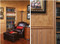 Highland Oak 4" beaded paneling below our leather designer library paneling