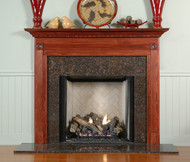 Available in different wood types and colors, the Gardendale custom fireplace mantel is preferred in wood mantel collection.