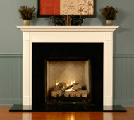 The elegant design on this fireplace mantel will compliment any home, business or church.