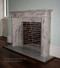 Inside returns illustrated in this image of our marble mantel