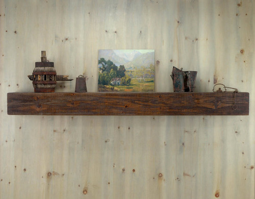 Appalachian Rustic Mantel Shelf in Antique Brown