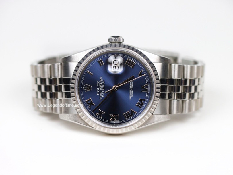 rolex datejust roman numerals blue dial