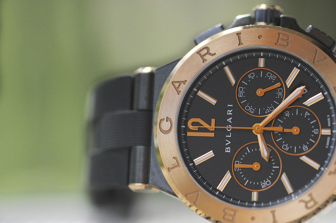 Bulgari Watch - Diagono Chronograph 42mm Mens Rose Gold Steel