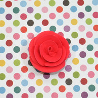 1" Small Classic Royal Icing Rose - Red (10 per box)