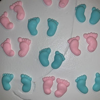Royal Icing Baby Feet (24 PAIR per box) Pink & Blue