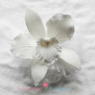 5.5" Cattleya Orchid - XL - White w/Tulle (Sold Individually)