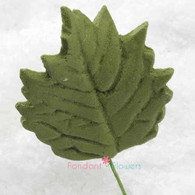 1.5" Sunflower Leaves - Medium - Green w/ Wire (10 per box)