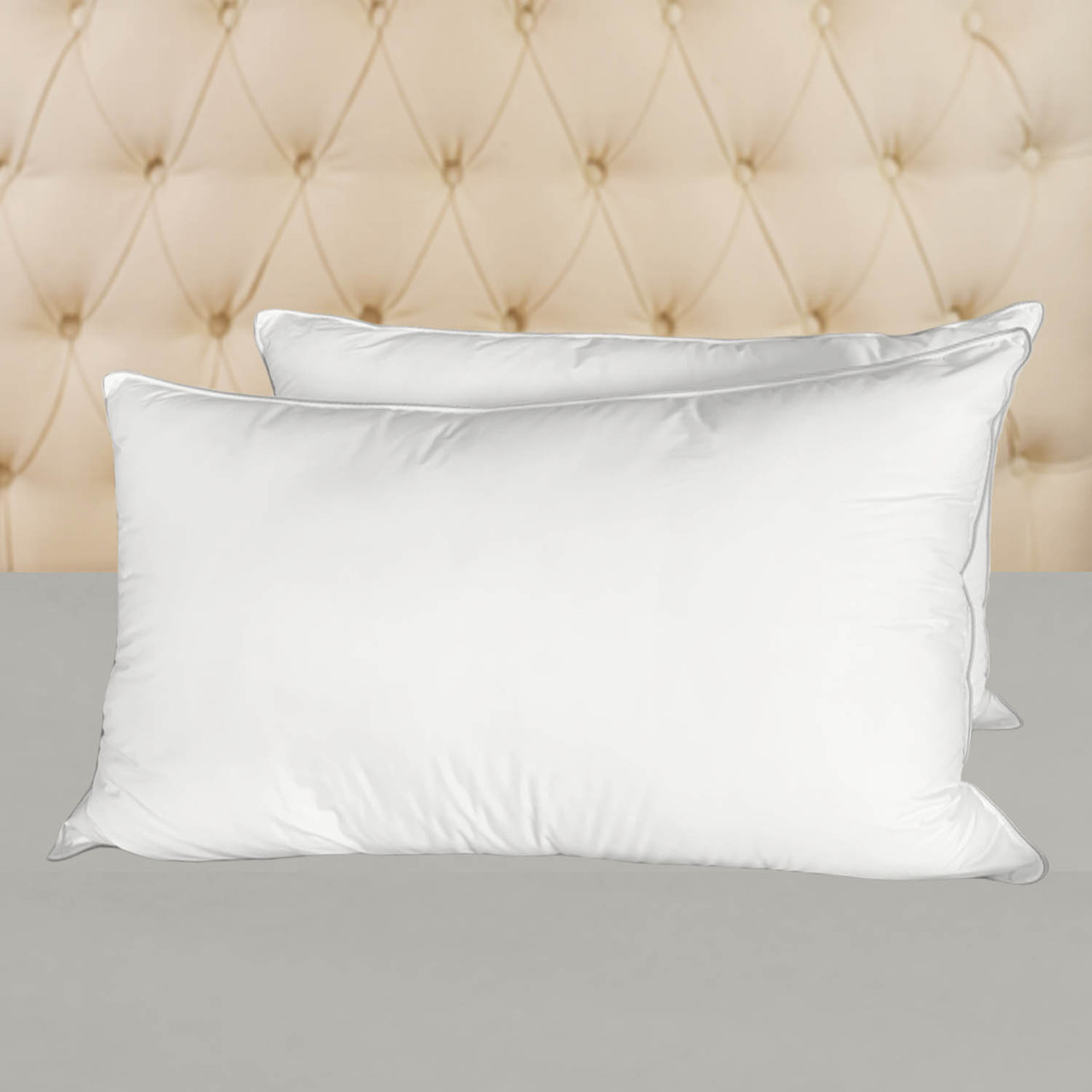 Premier Hotel Pillows---Allergy Shields Anti-Dustmite Microfiber Pillows,  Medium Firm-filled, Set of Two