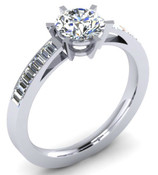 Bespoke Engagement Ring Brilliant cut & Bagettes 
