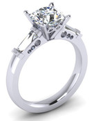 Baguette Detailed Engagement Ring 
