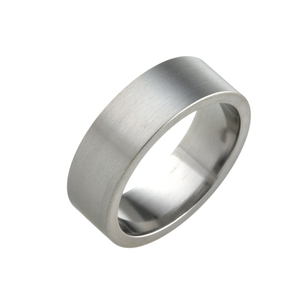 Titanium 7mm Flat Ring with Flat Sides - Goldfinger Wedding Rings