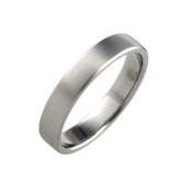 Titanium 4mm Court Ring with Curved Sides 