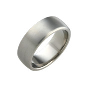 Titanium 8mm Court Ring with Curved Sides