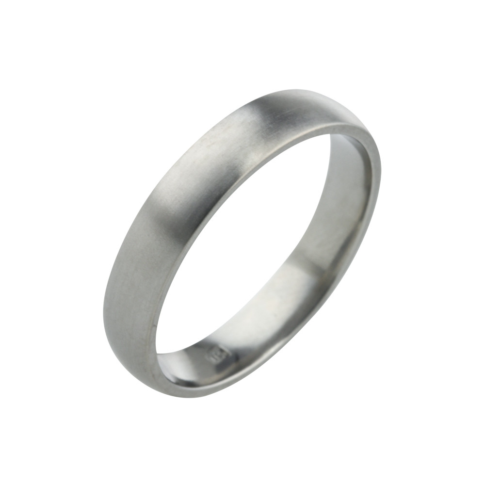 Titanium 4mm Court Ring with Flat Sides - Goldfinger Wedding Rings