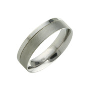Titanium 6mm Ring Two Thirds and One Third Polished Design 