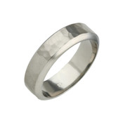 Titanium 6mm Patterned Ring with Bevelled Edges 