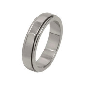 Titanium 6mm Flat Designed Ring with Dropped Edges
