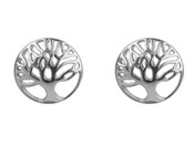 Silver Earrings Tree of Life Studs 