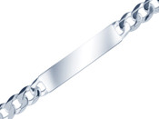 Silver 7.4mm Diamond Cut Curb ID