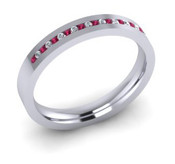 ETG90PS 3mm Channel Set Brilliant Cut Pink Sapphire and Diamond Eternity Ring 40pts