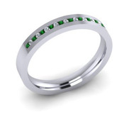 ETG90EM 3mm Channel Set Brilliant Cut Emerald and Diamond Eternity Ring 40pts