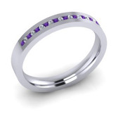 ETG90AM 3mm Channel Set Brilliant Cut Amethyst and Diamond Eternity Ring 40pts