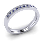 ETG90TA 3mm Channel Set Brilliant Cut Tanzanite and Diamond Eternity Ring 40pts