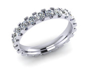 ETG94 3MM Claw Set Full Diamond Eternity Ring 1.54cts