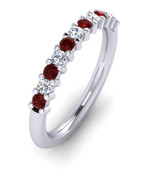 ETG100RU 3mm Claw Set Brilliant Cut Ruby and Diamond Eternity Ring 62pts