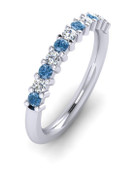 ETG100LD 3mm Claw Set Brilliant Cut Treated Blue Diamond and Diamond Eternity Ring 55pts