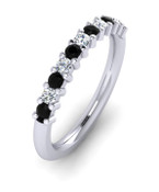 ETG100BD 3mm Claw Set Brilliant Cut Black and White Diamond Eternity Ring 62pts