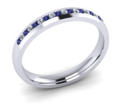 ETG102TA 3mm Channel Set Brilliant Cut Tanzanite and Diamond Eternity Ring 25pts