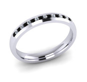 ETG102BD 3mm Channel Set Brilliant Cut Black and White Diamond Eternity Ring 25pts