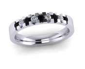 ETG134BD 3mm Low Claw Set Brilliant Cut Black and White Diamond Eternity Ring 30pts